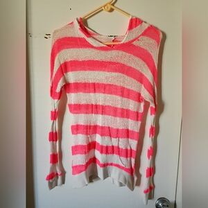 Rue 21 Striped Pink and White Women's Sweater Size S